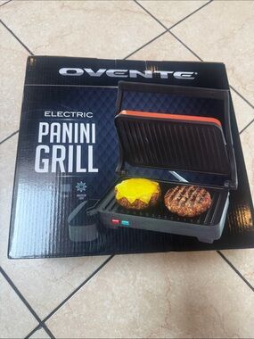 Ovente Electric Panini Grill - Black